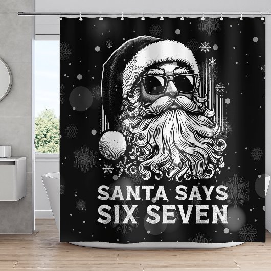 Rideaux De Douche 67 Meme Funny Santa Says Six Seven Christmas