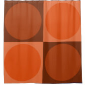 Rideaux De Douche 70s Checks and Circles Flame Orange (Devant)