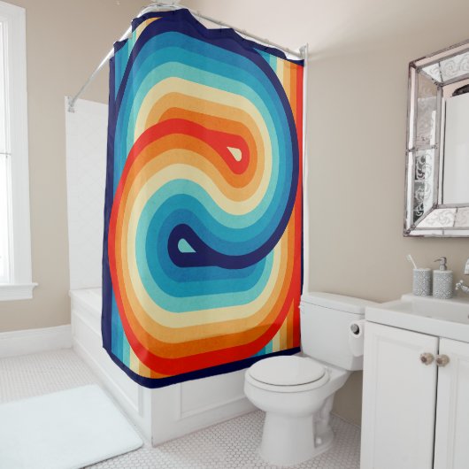 Rideaux De Douche 70s Double Wave (En situation)