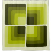 Rideaux De Douche 70s Rainbow Squares Monochrome Green (Devant)