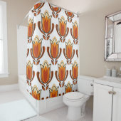 Rideaux De Douche 70's retro pattern material illustration70s,1970,p (En situation)