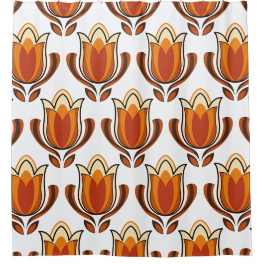 Rideaux De Douche 70's retro pattern material illustration70s,1970,p (Devant)