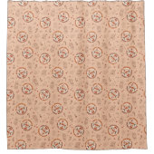 Rideaux De Douche 70s Vibe Curtain Funky Pastel Christmas Design (Devant)