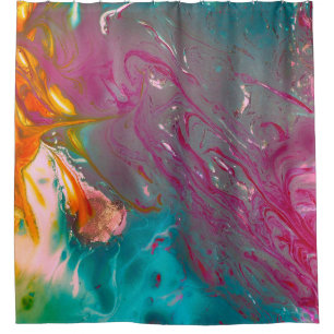 Rideaux De Douche A closeup of colorful abstract oil painted wavesoi