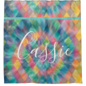 Rideaux De Douche à damiers Arlequin Pale Arc-en-ciel (Devant)