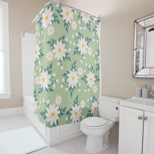 Rideaux de douche à fleurs (En situation)