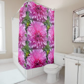Rideaux de douche à fleurs rose violet Dhalia (En situation)