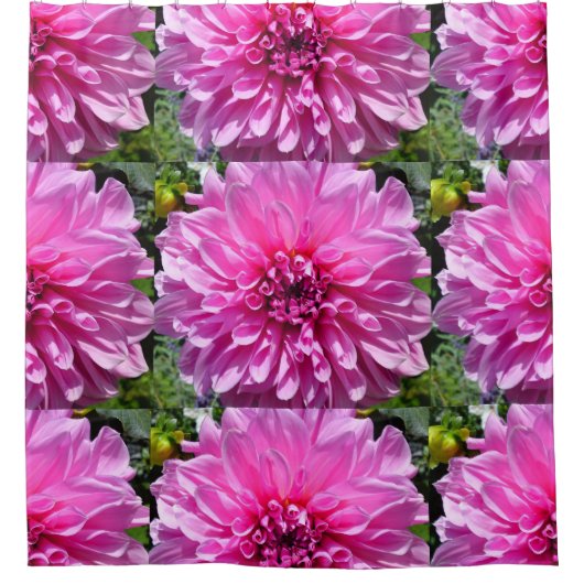 Rideaux de douche à fleurs rose violet Dhalia (Devant)