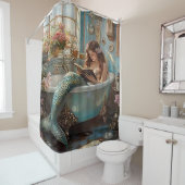 Rideaux De Douche A Mermaid in Her Aquatic Bath (En situation)