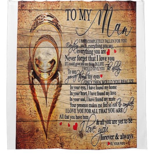 Rideaux De Douche À mon amour | Mon mari présent | Cadeau de devis m (Devant)