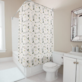 Rideaux de douche à motif de marguerite mignon déc