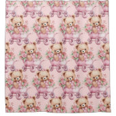 Rideaux de douche à oreille rose Fille (Devant)