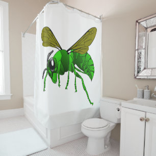 Rideaux De Douche Abeille de guêpe verte et citron vert