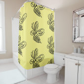 Rideaux De Douche Abeille de miel calligraphique de penwork (En situation)