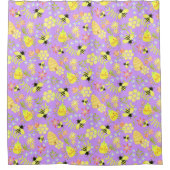 Rideaux De Douche Abeille de miel violet (Devant)