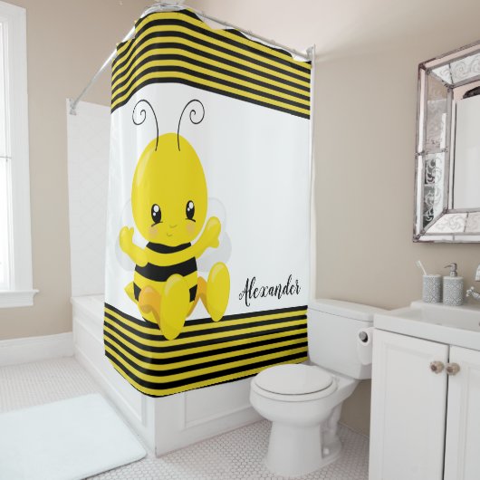 Rideaux De Douche Abeille douce de bébé (En situation)