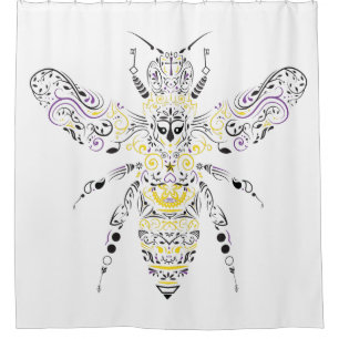 Rideaux De Douche abeille fleurie de miel