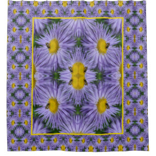 Rideaux De Douche Abeille sur fleurs d'aster Art de la nature