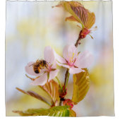 Rideaux De Douche Abeille Sur Une Fleur De Cerise (Devant)