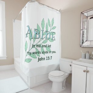 Rideaux De Douche Abide In Me Écriture Verse Jean 15:7