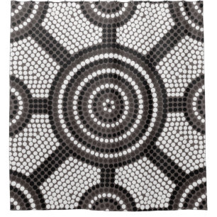 Rideaux De Douche Aboriginal dot painting