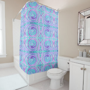 Rideaux De Douche Abrégé sur pourpre remous de turquoise d'aquarel