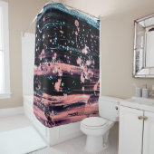 Rideaux De Douche Abstract artistic dark grey and pink background wi (En situation)