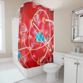 Rideaux De Douche Abstract atom background, Chemistry model of molec (En situation)