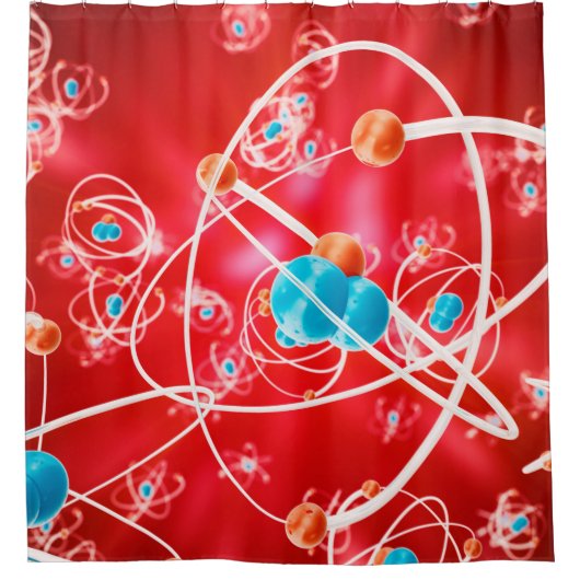 Rideaux De Douche Abstract atom background, Chemistry model of molec (Devant)