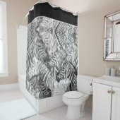 Rideaux De Douche Abstract Black and White Zebra Art (En situation)
