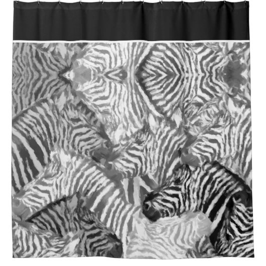 Rideaux De Douche Abstract Black and White Zebra Art (Devant)
