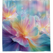 Rideaux De Douche Abstract cosmic floral explosion in pastel (Devant)