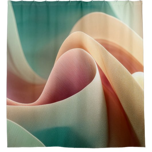 Rideaux De Douche Abstract Drapery with Pastel Gradient Flow (Devant)