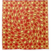 Rideaux De Douche Abstract geometric swirl retro pattern in red  (Devant)