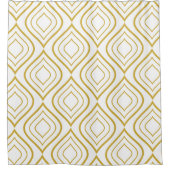 Rideaux De Douche Abstract geometrical, white and gold (Devant)