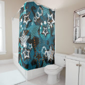 Rideaux De Douche Abstract grunge star pattern creative the backgrou (En situation)