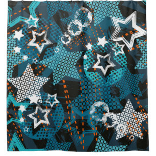Rideaux De Douche Abstract grunge star pattern creative the backgrou
