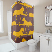 Rideaux De Douche Abstract Hand Drawing Leopard Cheetah Panther Cat (En situation)