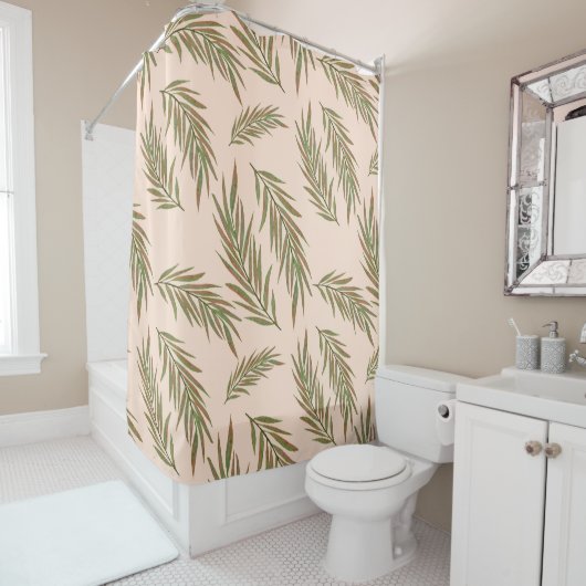 Rideaux De Douche Abstract Leaf Pattern (En situation)