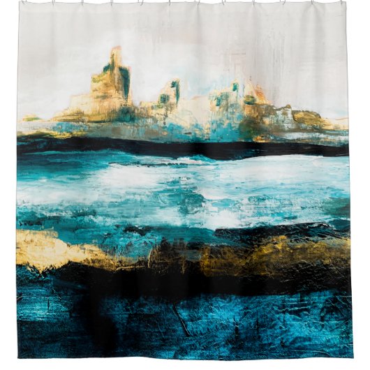 Rideaux De Douche Abstract oil texture background. Paint on canvas. (Devant)