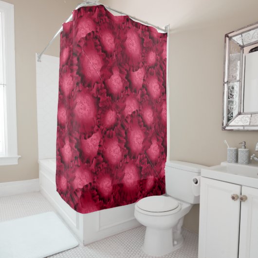 Rideaux De Douche Abstract red roses poppy flowers floral romantic (En situation)
