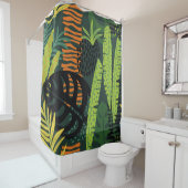 Rideaux De Douche Abstract seamless pattern with tropical leaves. Ha (En situation)