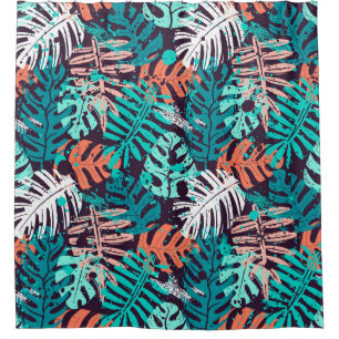Rideaux De Douche Abstract seamless tropical leaves pattern. Creativ