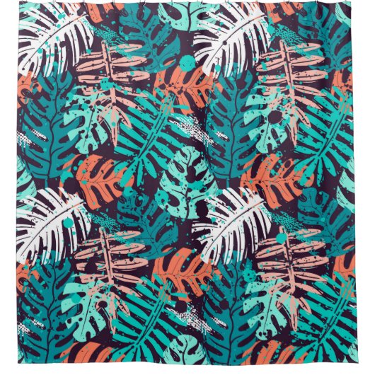 Rideaux De Douche Abstract seamless tropical leaves pattern. Creativ (Devant)