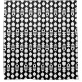 Rideaux De Douche Abstrait 140823 - Blanc sur noir (Devant)