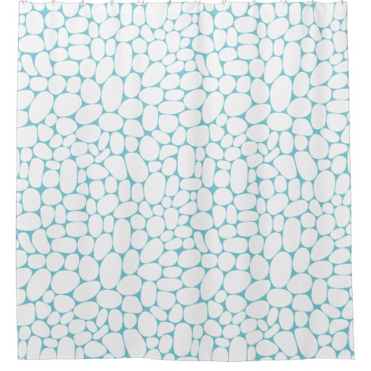 Rideaux De Douche Abstrait 160417 - Blanc sur #76ccd7 (Devant)