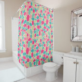 Rideaux De Douche Abstrait 160417 - Couleurs sur blanc (En situation)