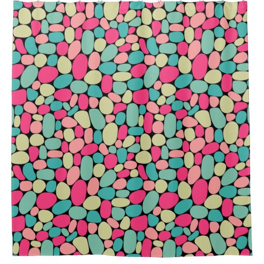 Rideaux De Douche Abstrait 160417 - Couleurs sur noir (Devant)