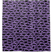 Rideaux De Douche Abstrait 250923 - Pâques violet sur noir (Devant)