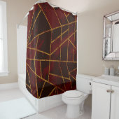Rideaux De Douche Abstrait #943 Rouge (En situation)